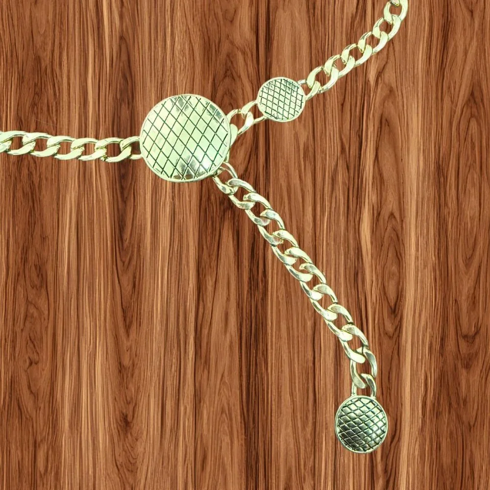 Vintage Unbranded Boho Gold‎ Coin Chain Belt, OS